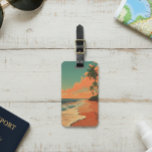 Retro Beach Travel Seascape Outdoors  Luggage Tag<br><div class="desc">This design may be personalized in the area provided by changing the photo and/or text. Or it can be customized by clicking Personalize this Template and then choosing the click to customize further option and delete or change the color of the background, add text, change the text color or style,...</div>