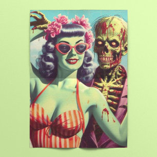 Retro Beach Zombie Pin-Up Tissue Paper