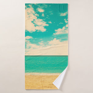 Retro beachbeach, retro, poster, photo, background bath towel