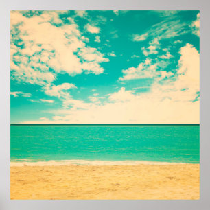 Retro beachbeach, retro, poster, photo, background poster