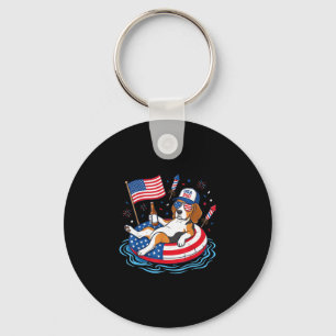 Retro beagle beer usa 250th anniversary 4th of key ring