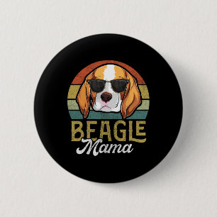 Retro Beagle Mama Shirt Women 6 Cm Round Badge
