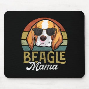 Retro Beagle Mama Shirt Women Mouse Mat