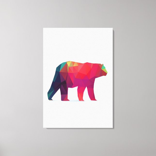 Retro Bear Canvas Print (Front)