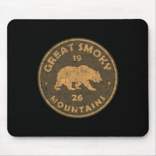 Retro Bear Great Smoky Mountains National Park Men Mouse Mat