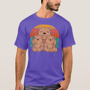 Retro Bear Lover Forest Animal Bear Family Cute Be T-Shirt