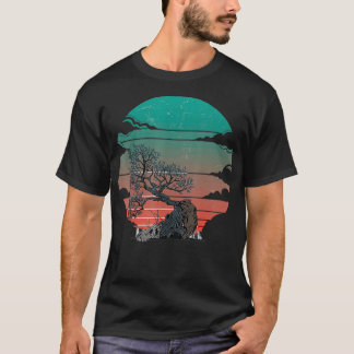 Retro Bear Minimalist Tree Vintage Graphic T-Shirt