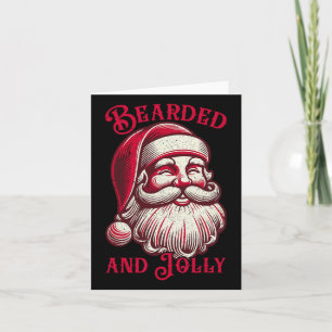 Retro Bearded And Jolly Christmas Funny Santa Face Card