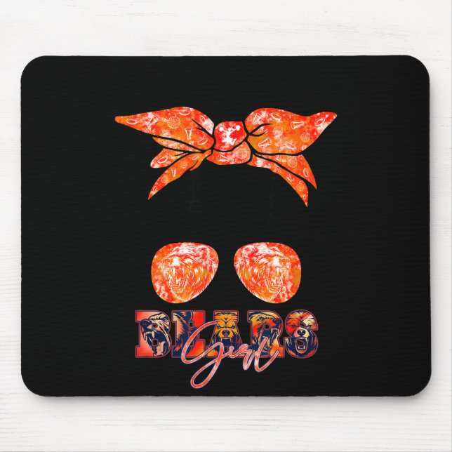 Retro Bears Girl Messy Bun Srts Team Matching Appa Mouse Mat (Front)