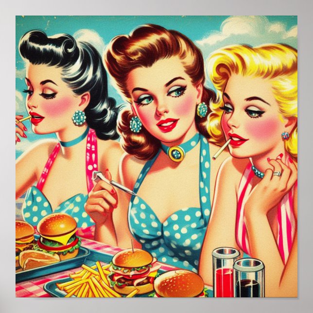 Retro Beauties Pin Up Poster (Front)