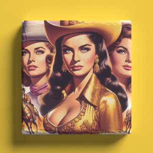 Retro Beautiful Cowgirls Stone Coaster