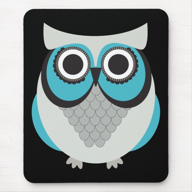 Retro Beautiful Owl Mouse Mat (Front)