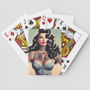 Retro Beauty Tattooed Pin up Playing Cards