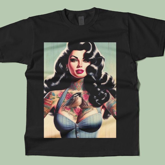 Retro Beauty Tattooed Pin up T-Shirt (Creator Uploaded)