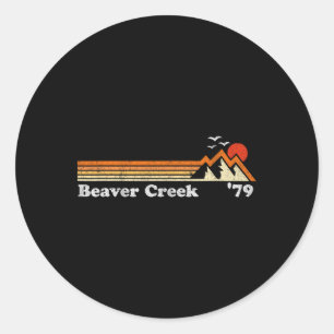 Retro Beaver Creek Ski Resort Colorado Snowboard S Classic Round Sticker