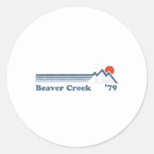 Retro Beaver Creek Ski Resort Colorado Snowboard S Classic Round Sticker