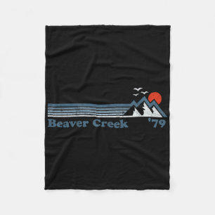 Retro Beaver Creek Ski Resort Colorado Snowboard S Fleece Blanket
