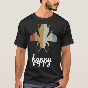 Retro Bee Happy Motivational Be Happy T-Shirt