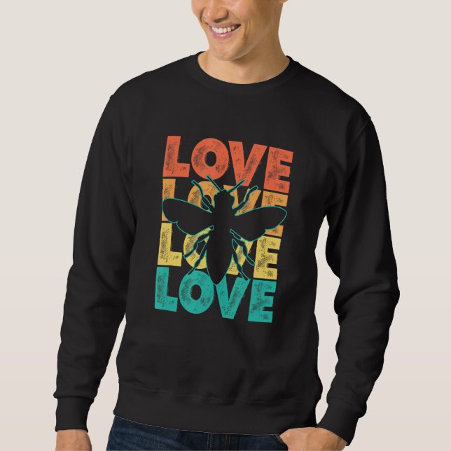 Retro Bee Honey Idea For Animal Fans Sweatshirt (Front)