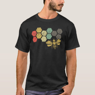 Retro Bee Honeycomb Vintage Beekeeper Gift T-Shirt