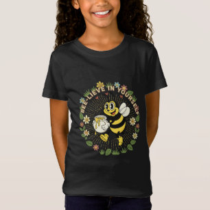 Retro Bee-lieve In Yourself Vintage Honey Bee T-Shirt