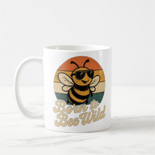 Retro Bee Sunglasses Born to Bee Wild Coffee Mug