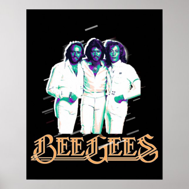 Retro Bee Tees Gees Cartoons Fan Gift Poster (Front)