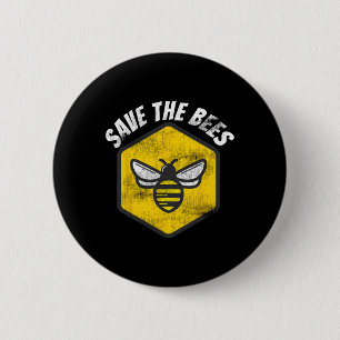Retro Beekeeper Honeybee Awareness Save The Bees E 6 Cm Round Badge