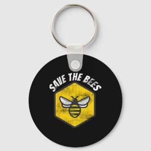 Retro Beekeeper Honeybee Awareness Save The Bees E Key Ring