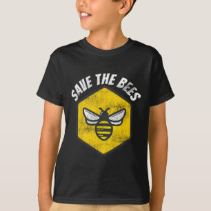 Retro Beekeeper Honeybee Awareness Save The Bees E T-Shirt