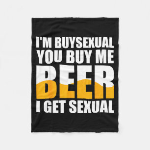 Retro Beer Funny I'm Buyual You Buy Me Beer I Get  Fleece Blanket