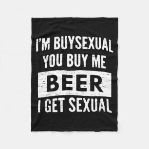 Retro Beer Funny I'm Buyual You Buy Me Beer I Get Fleece Blanket