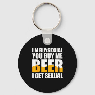 Retro Beer Funny I'm Buyual You Buy Me Beer I Get  Key Ring
