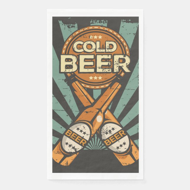 Retro beer lovers party Paper  Napkin (Front)