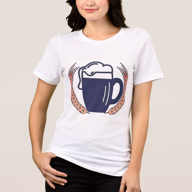 Retro Beer Mug Tri-Blend Shirt (Front)