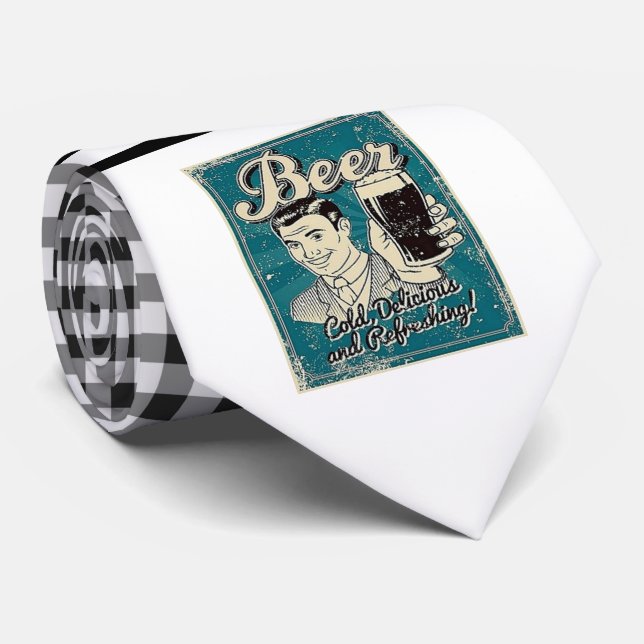 Retro Beer Necktie (Rolled)