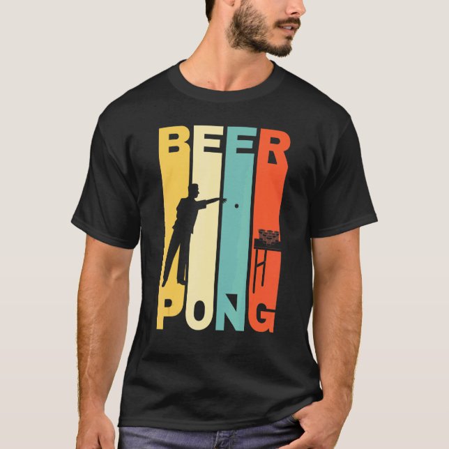 Retro Beer Pong Party Beer Pong Cup Game Beer Pong T-Shirt (Front)