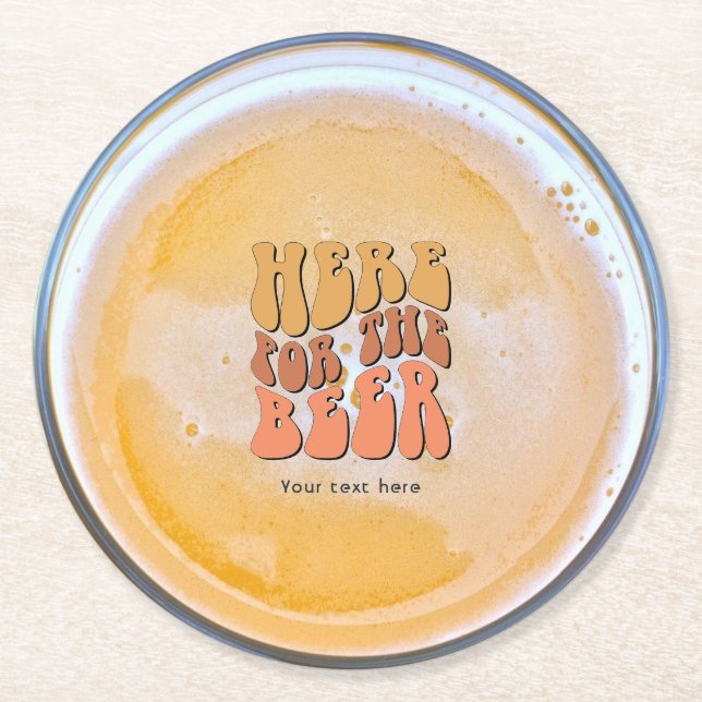 Retro Beer Tasting Party Round Paper Coaster (Front)