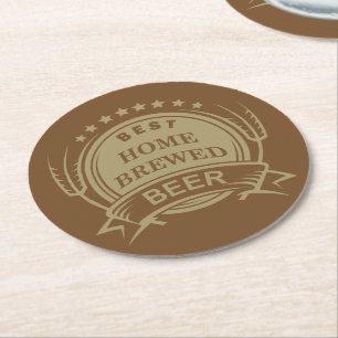 Retro Beer Theme Round Paper Coaster