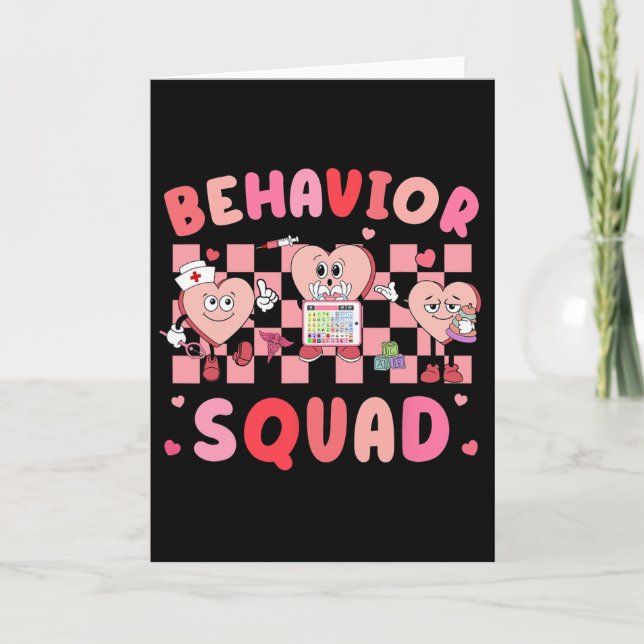 Retro Behavior Therapist Valentine Applied Behavio Card (Front)