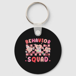 Retro Behavior Therapist Valentine Applied Behavio Key Ring