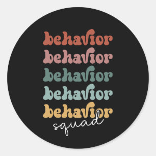Retro Behaviour Squad Behavioural Therapist Classic Round Sticker