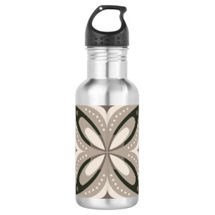 Retro Beige & Brown Geometric Shapes 532 Ml Water Bottle
