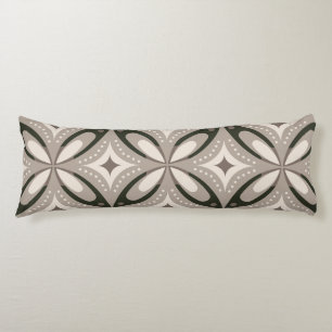 Retro Beige & Brown Geometric Shapes Body Cushion