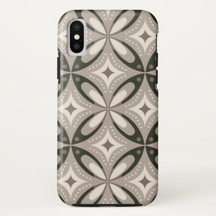Retro Beige & Brown Geometric Shapes iPhone XS Case