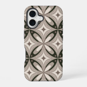 Retro Beige & Brown Geometric Shapes iPhone 16 Case