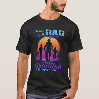 Retro Being A Dad Is An Honour Being A Grandpa Is  T-Shirt