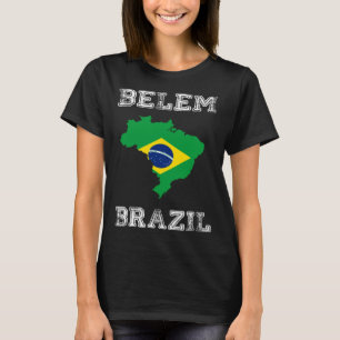 Retro Belem Brazil Distressed Brazil Flag T-Shirt