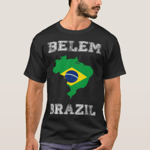 Retro Belem Brazil Distressed Brazil Flag T-Shirt