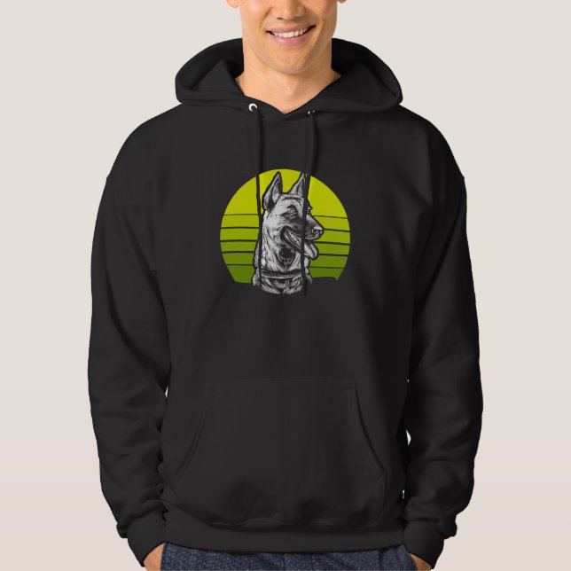 Retro Belgian Malinois Hoodie (Front)